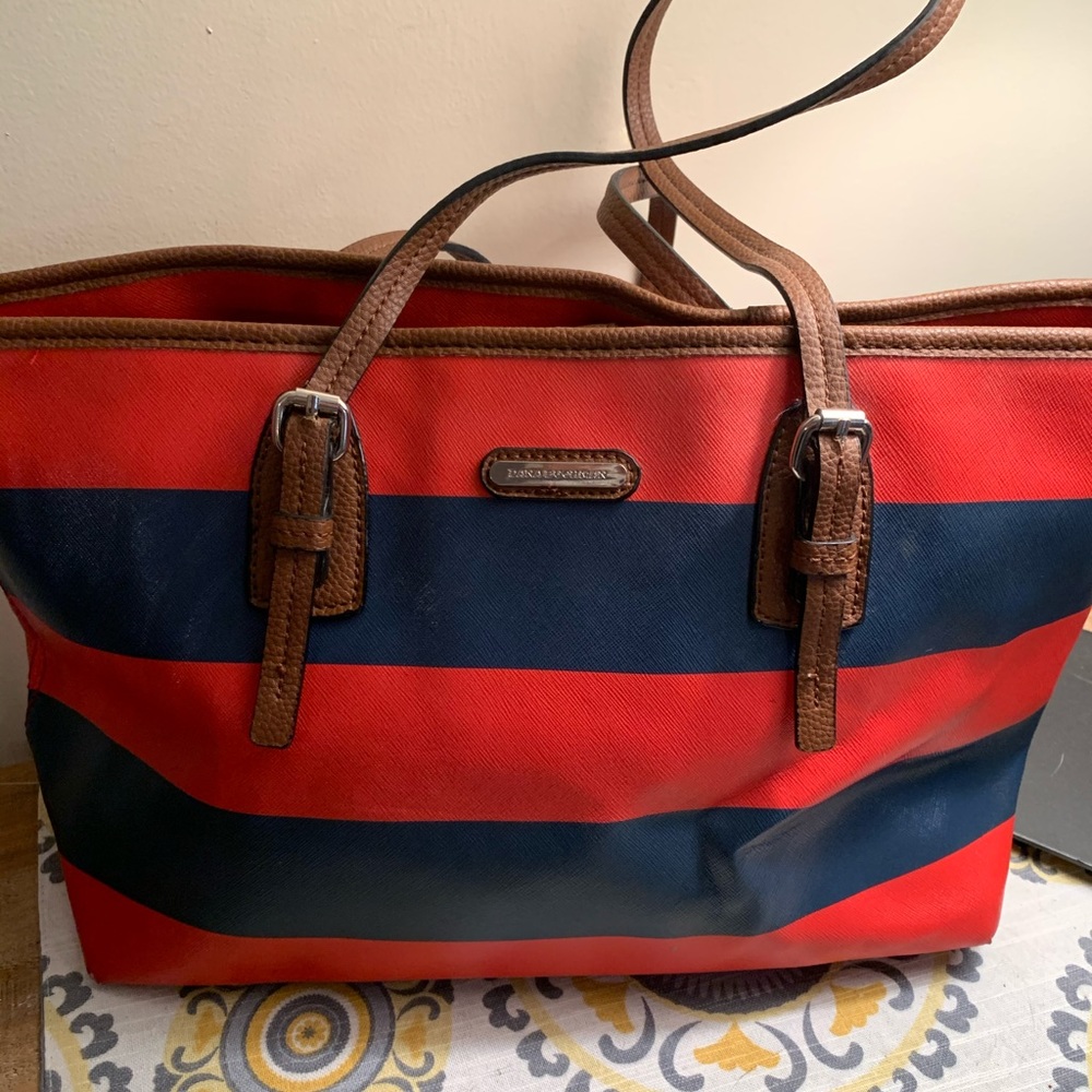 Ralph Lauren Red and Blue striped tote